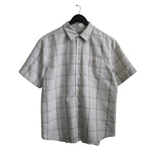 EMANUEL UNGARO Vintage Plaid Striped Collared Button Down Casual Shirt